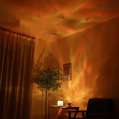 Neueste 16 Farben Dynamische Wasserwellen/Aurora Nachtlicht Projektionslampe Flamme Kristalllampe USB Power Tisch Nachtlicht Dekor