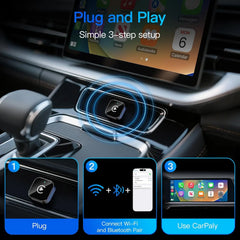 (2026 Verbessert) Kabelloser CarPlay-Adapter für Apple iPhone und Android, kleine Größe, Plug-and-Play, schnelle und stabile kabellose Verbindung