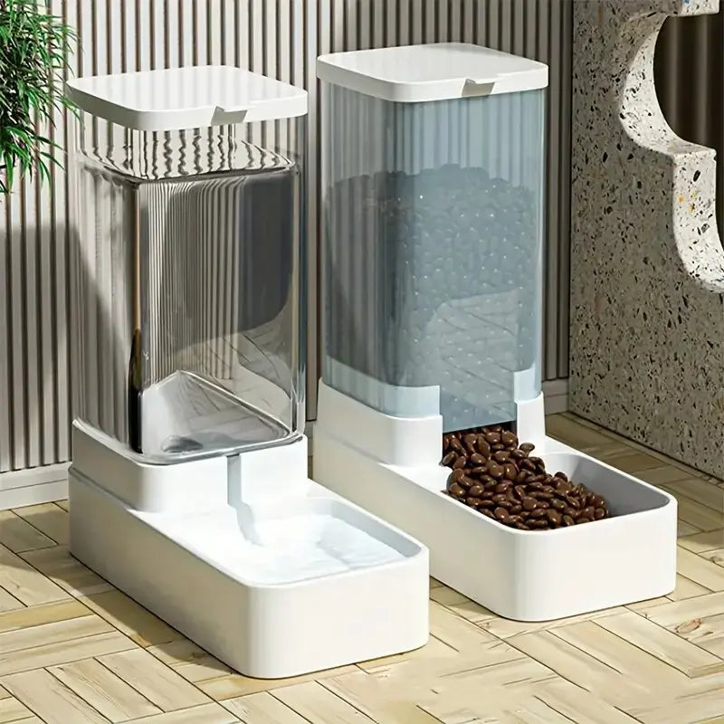 1 Stück/2 Stück automatischer Futterspender/Wasserspender für Hunde, Schwerkraft-Hundefutter- und Wasserspender-Set aus Kunststoff