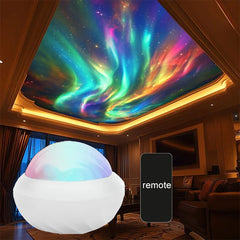 Nordlichtprojektor RGB Atmosphäre Nachtlichter Fernbedienung USB Aurora Projektionslampe 360° °   Drehen Sie für die Party-Dekoration zu Hause