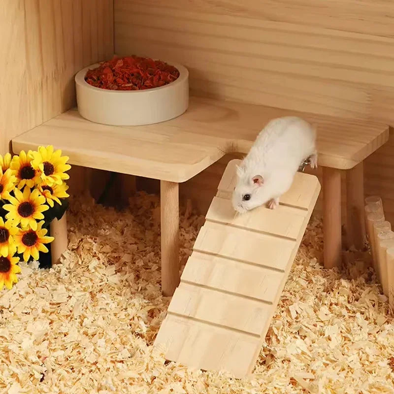 Hamster Holz Leiter Plattform Sprungbrett Spielplatz Hamster Klettern Spielzeug Kleine Haustiere Treppen Spielzeug Hamster Mäuse Käfig Zubehör