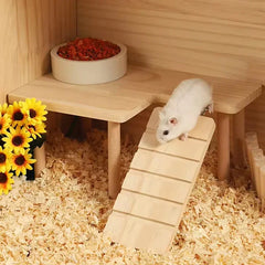 Hamster Holz Leiter Plattform Sprungbrett Spielplatz Hamster Klettern Spielzeug Kleine Haustiere Treppen Spielzeug Hamster Mäuse Käfig Zubehör